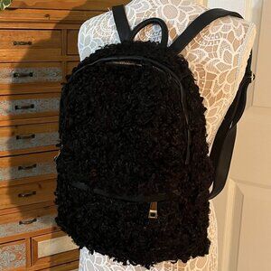 Sherpa / Faux Fur / Fuzzy  Backpack / Laptop Bag - Black - NWT